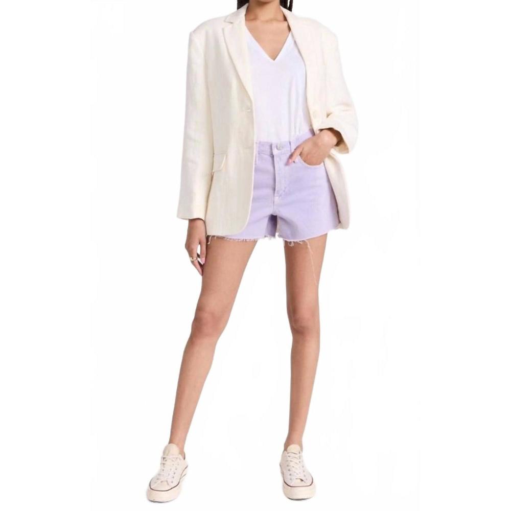 NEW FRAME le brigette raw shorts in lilac - Picture 2 of 5